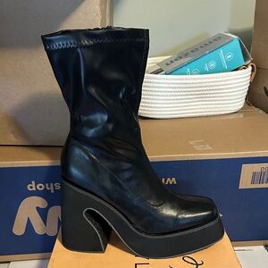 KAYLEEN By Los Angeles Black Heeled Boots